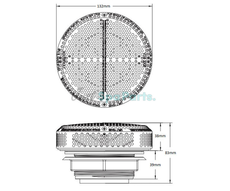 Waterway Super High Flow Suction - 5" - Stainless