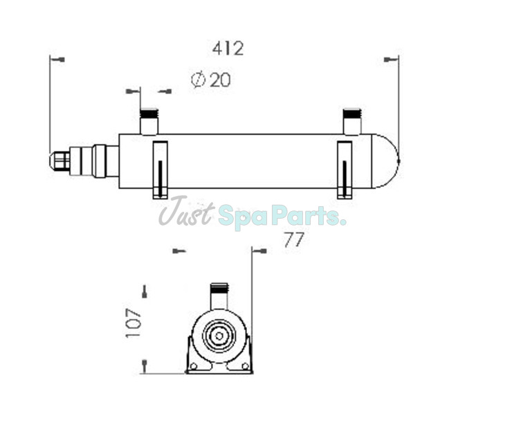 HydroSpares Wellis Stainless Steel - UV-C - 15W - Complete System