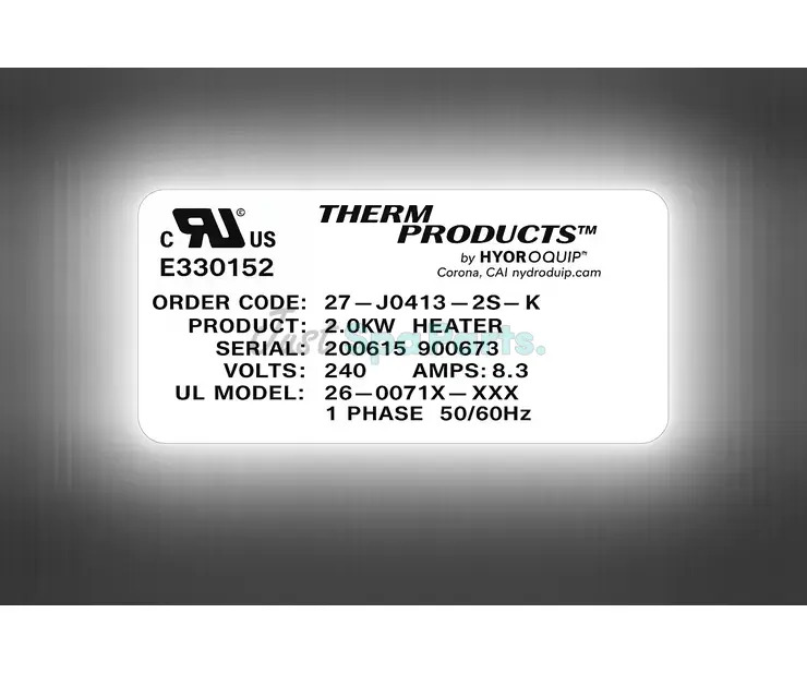 HydroQuip Rite-Fit Heater - 2kW Thumbnail 1