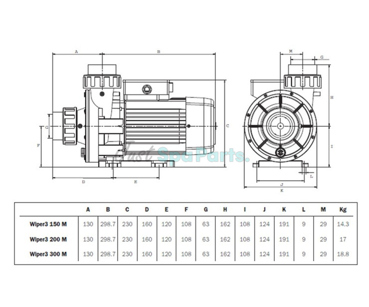 Espa Wiper3 150 Spa Pump - 1 ½HP - 1 Speed