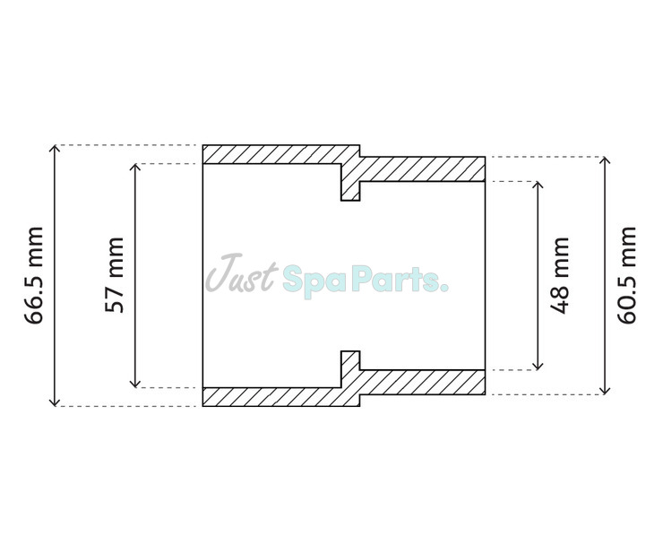 2" (1 ½") x 1 ½" Fitting Extender - PVC - White