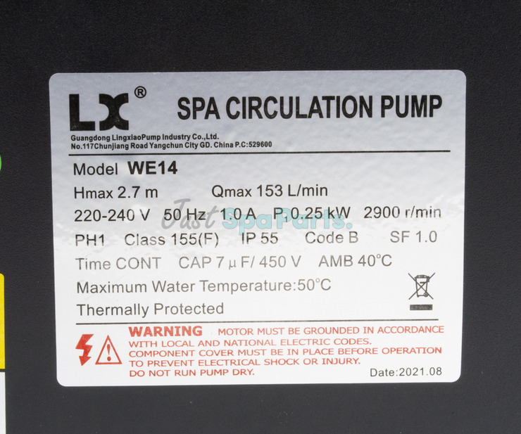 LX SPA Circulation Pump - WE14