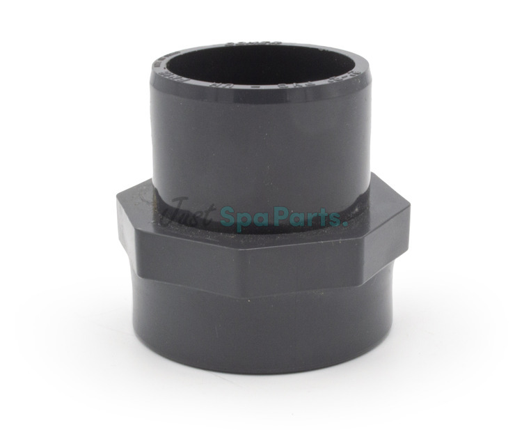 2" Adaptor - Plain x Threaded - PVC - Grey