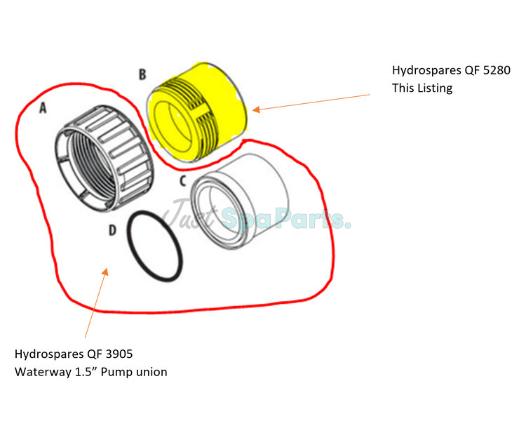 Waterway Pump Union Adaptor